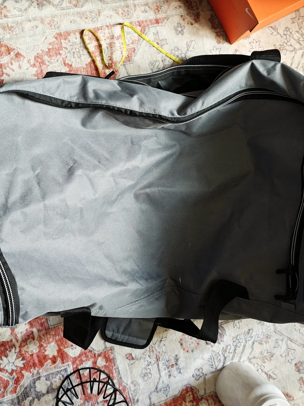 Gray Men’s Duffel Bag with Black Straps